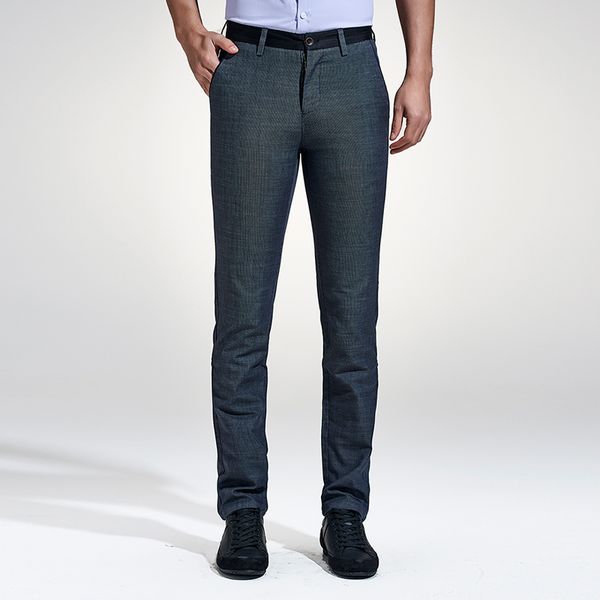 

milcam 2017 spring & summer casual pants men brand work pants clothing slim fit cotton formal male trousers men, Black