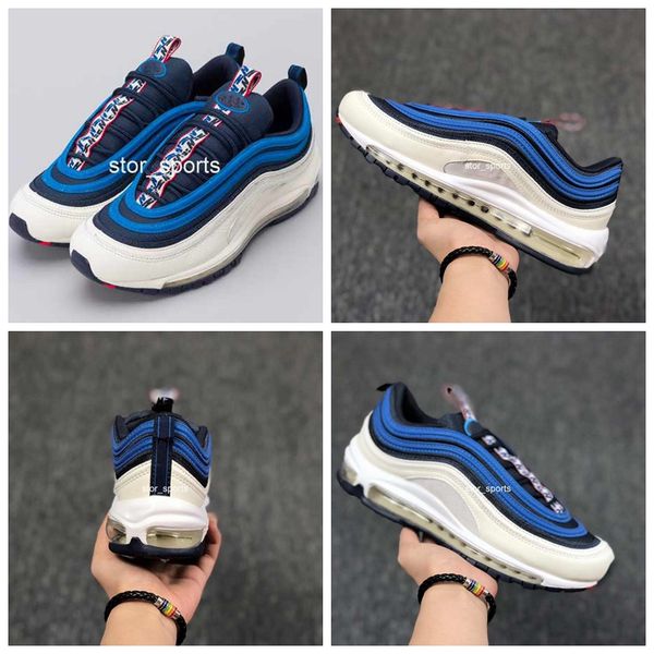 

2018 Max97 Obsidian University Red-Sail-Blue Nebula Pull Tab Pack Running Shose For Men, Cushion 97 97s AQ4126-400 Sport Sneakers Eur40-46