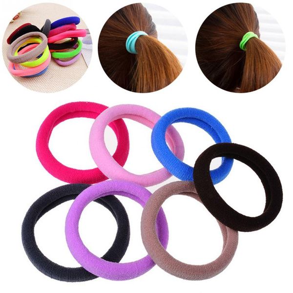 

50 pcs/set black/candy color hair holders rubber bands hair high elastic accessories girl women tie gum ropes