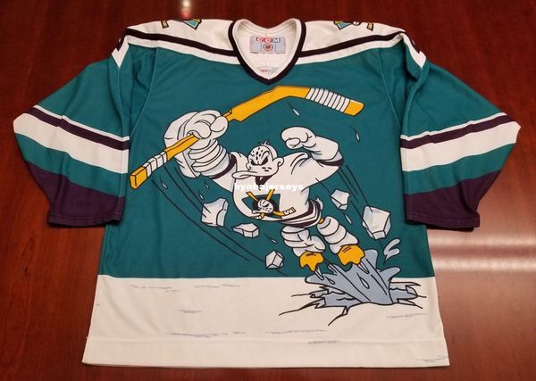 

custom mighty ducks vintage ccm hockey rare wild wing white mens retro jerseys, Black;red