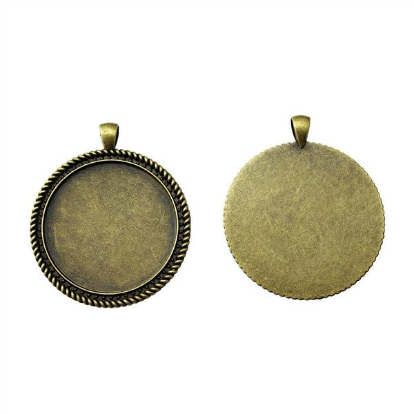 

5 pieces cabochon cameo base tray bezel blank diy accessories for punk single side side-on inner size 40mm round cameos and cabochons, Slivery;crystal