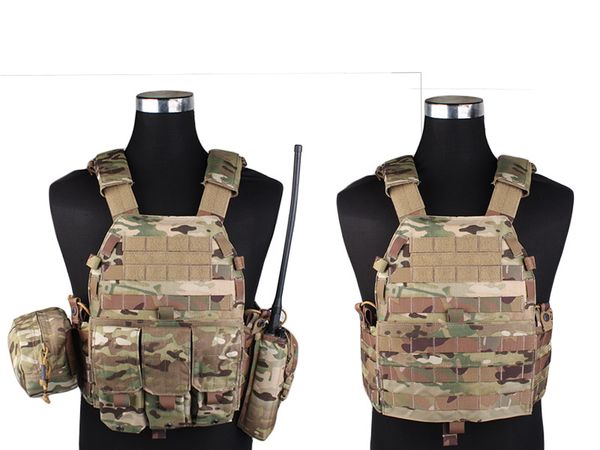 

tactical vest emerson lbt6094a style mc with pouches airsoft painball hunting combat seals cp vests, Camo;black