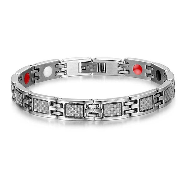 

8 * 204 мм титана стали германий дальней инфракрасной здравоохранения магнит браслет мужчины случайные браслеты браслеты браслеты для мужчин, Golden;silver