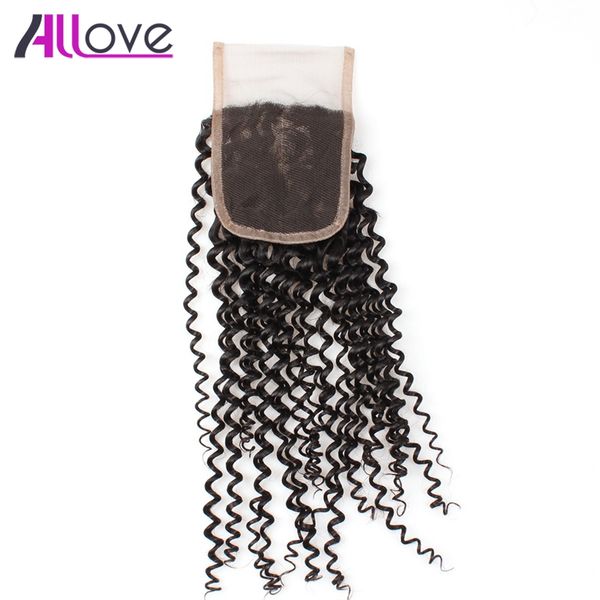 

allove 10а бразильский человеческих волос плетение кружева закрытие вьющиеся переплетения малайзии девы кружева закрытие перуанский волос за, Black;brown