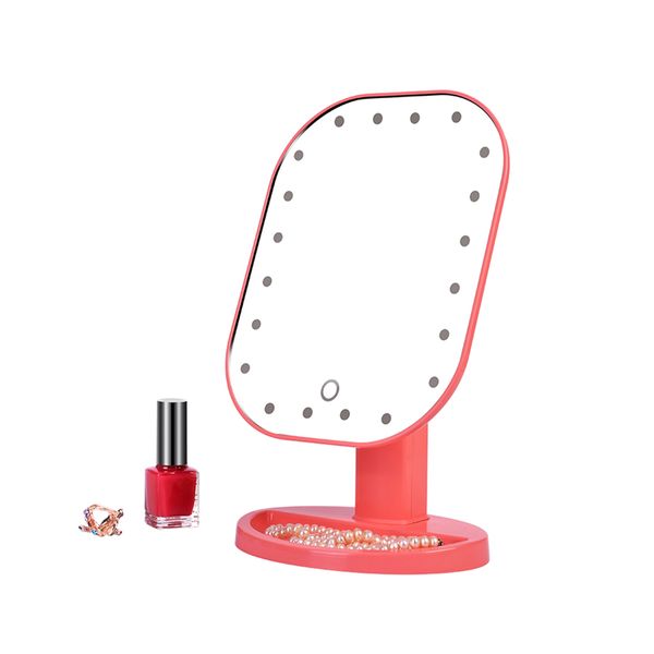 

180 rotating led touch screen makeup mirror professional vanity mirror with 20 led lights health beauty adjustable countertop