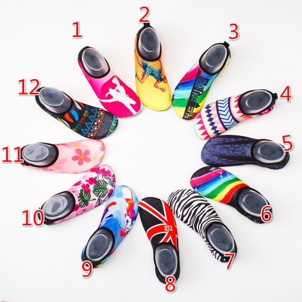 

12 styles diving shoes snorkeling sock couples non-slip swimming beach shoes mens designer socks barefoot skin care sports soft shoes quick, Pink;yellow