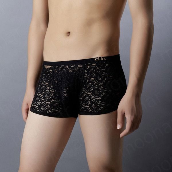 

man lace shorts males transparent shorts boys underware panties, Black;white