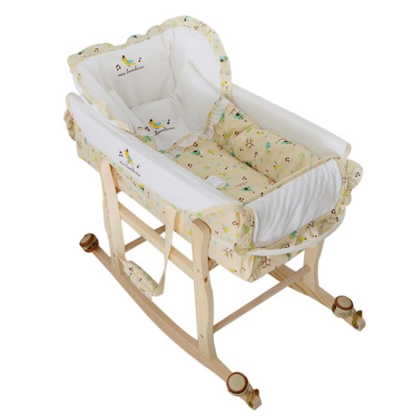 

деревянная детская колыбель высокое качество детская кроватка многофункциональный портативный кровать безопасности новорожденных коврик набо