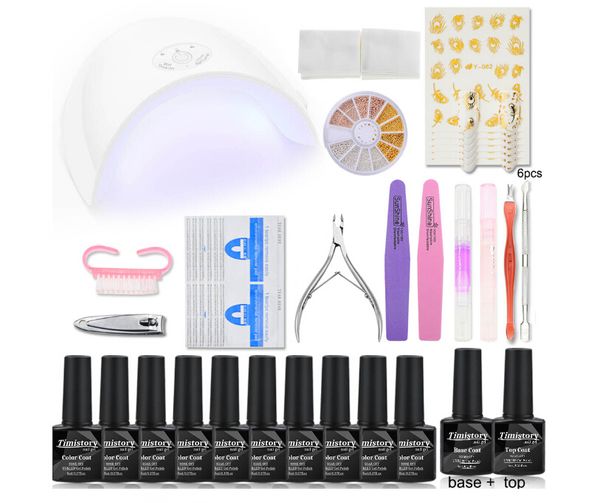 

36w uv led lamp nail set 6/10 colors gel varnish gel polish set art kit nails dryer uv polish manicure tools sets