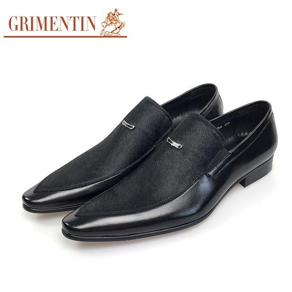

fashion mens shoes dress genuine leather black business male shoes 2017