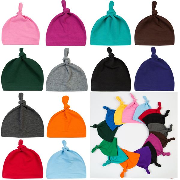 Baby Knot Cap Bambino Berretti Cotone Top Cappelli Berretti Per Neonato Primavera Autunno Inverno Cappelli Bomboniere WX9-995