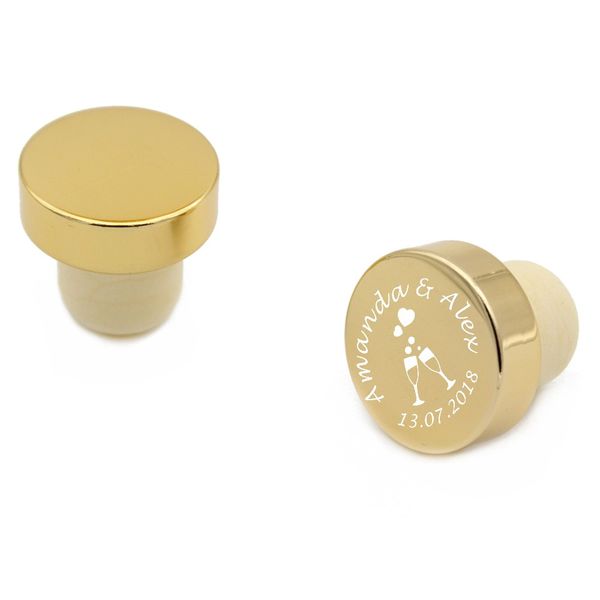 

50pcs personalized engraved wine ser metal cork bottle ers t ser rustic wedding decor favor business logo party gift