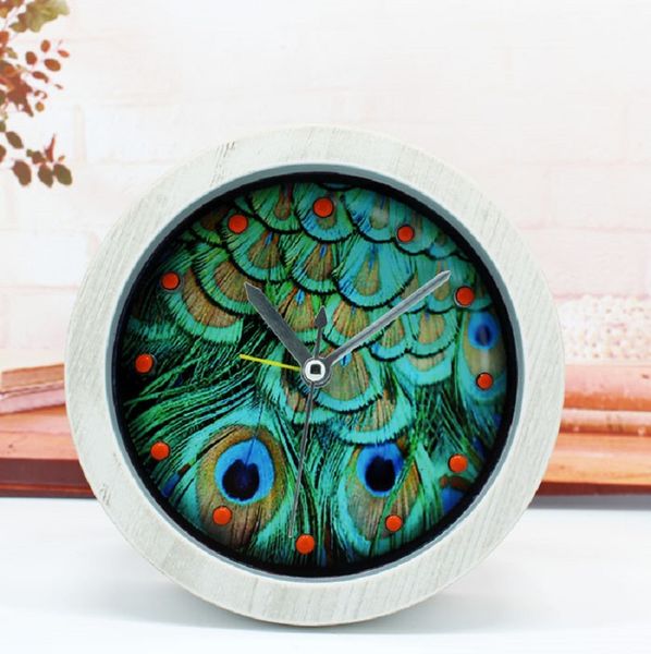 

wood pattern peacock alarm automobile despertador digital watch electronic desk home decor klok masa saatial fajr clock plastic