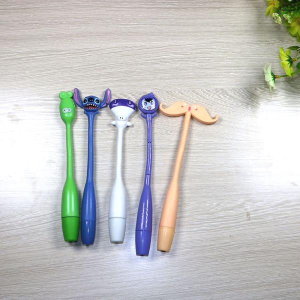 

creative cartoon animal ballpoint pen cute funny expression ball pen can bend the ballpoint for school office stationery, Blue;orange