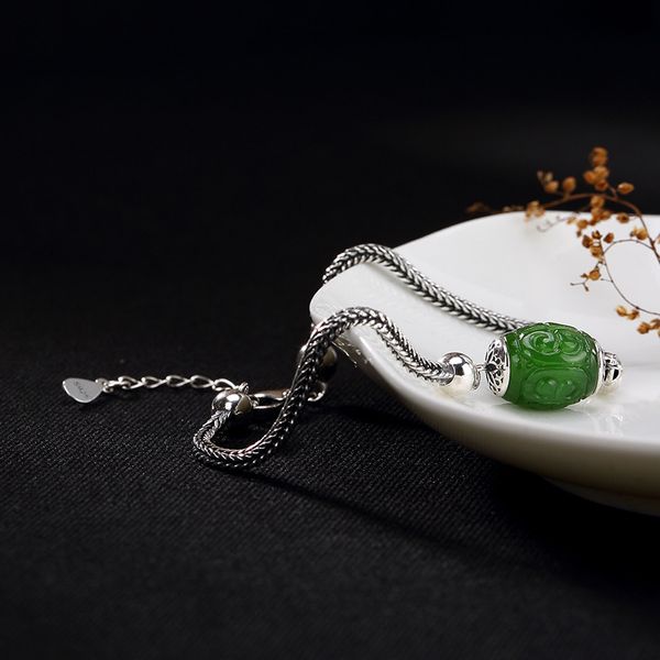 

серебро s925 чистого серебра природных и тянь бию шаблон передачи шарик ретро тайский высокого класса леди браслет оптом, Golden;silver