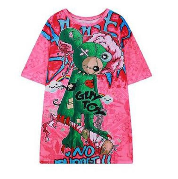 

shirt bear print brand bear loose american style long european destruction t tshirt fashion print and tshirt tracksuit xlmjx, Black