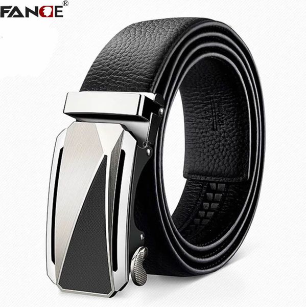 

fange male genuine leather belt men cowskin leather belt automatic buckle fashion designer men's belts fg1201b, Black;brown