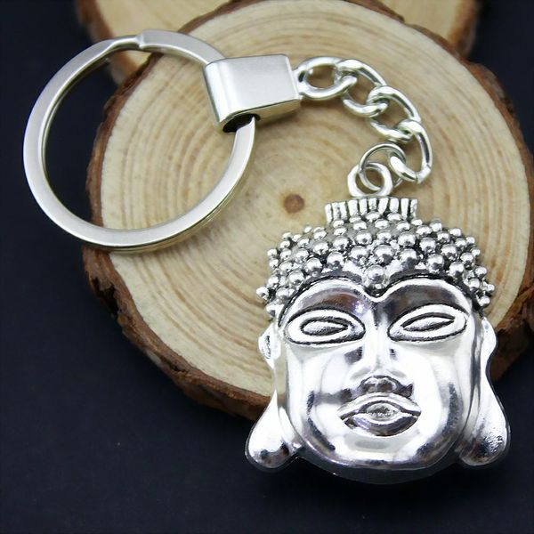 

6 шт. брелок женщины брелоки пара брелок для ключей голова будды 41x31mm, Slivery;golden