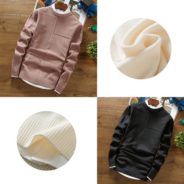 

knitted round neck men casual pullover men's sweaters male sweaters, White;black