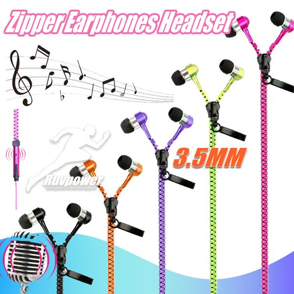 

3 5mm zipper air pod earphone earbud in ear with mic for iphone x x am ung 9 android phone mp3 pc