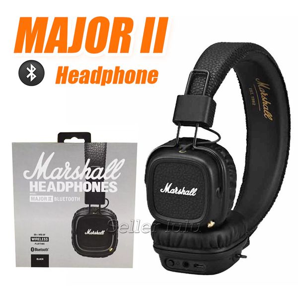 

marshall major ii 2.0 bluetooth wireless headphones dj headphone deep bass noise isolating headset earphone for iphone samsung smart phone