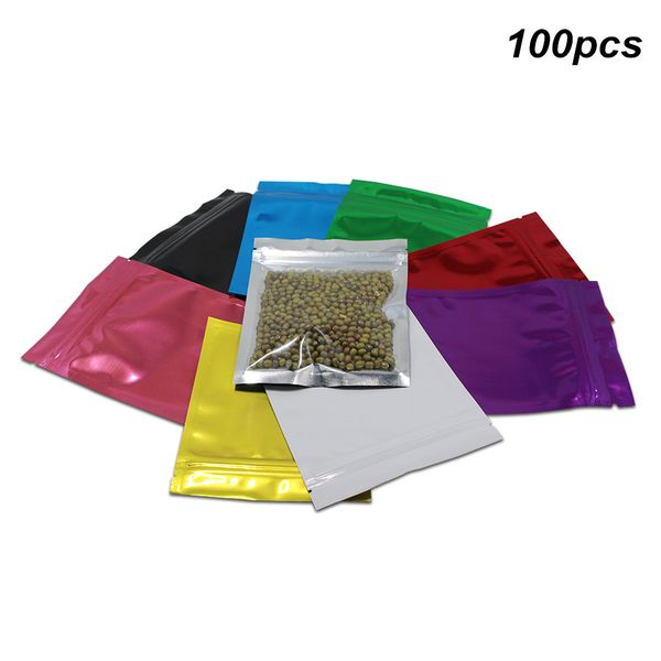 

10.2x12.7 см multi цвета 100 шт. алюминиевая фольга zip lock передняя ясно пакет мешок пищевой майларовой фольги самостоятельной герметизаци