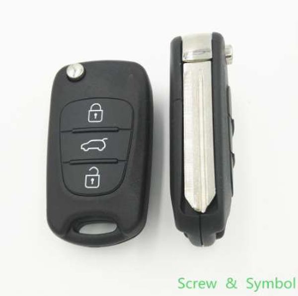 С логотипом 3 кнопки замена автомобиля пустой ключ для Kia K2 Flip Kear Key Cover Cover Remote Case FOB с канавкой справа от лезвия