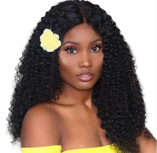 

lace front human hair wigs with baby hair virgin kinky curly mongolian hair pre plucked full lace wigs, Black;brown