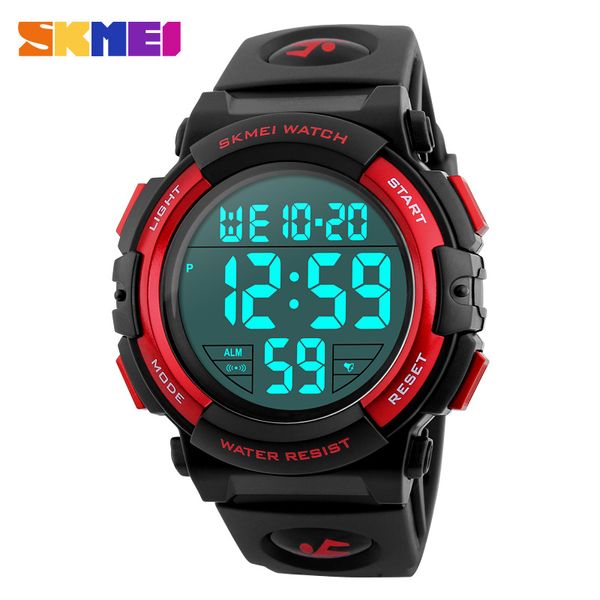 

skmei 1258 men digital wristwatches big dial 50m waterproof chronograph male led clocks outdoor sports watches relogio masculino, Slivery;brown