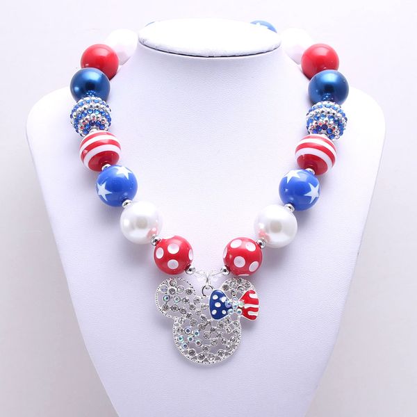 

Мультфильм Горный Хрусталь Кулон Ребенок Коренастый Ожерелье Американский Военно-Морской Флот + Красный Цвет Жевательная Резинка Шарик Коренастый Ожерелье Дети Ювелирные Изделия Для Малышей Девочек