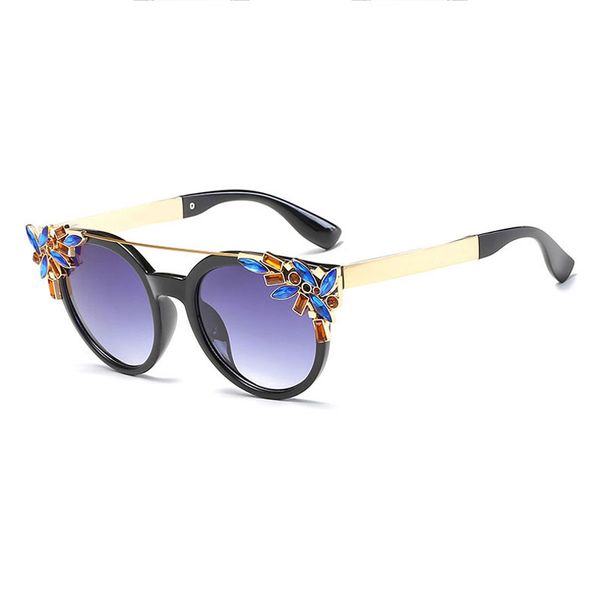 

new fashion sunglasses 2018 protection uv400 puwdj cat eye women mirrors luxury shades diamond decoration coating reflective fjxox, White;black