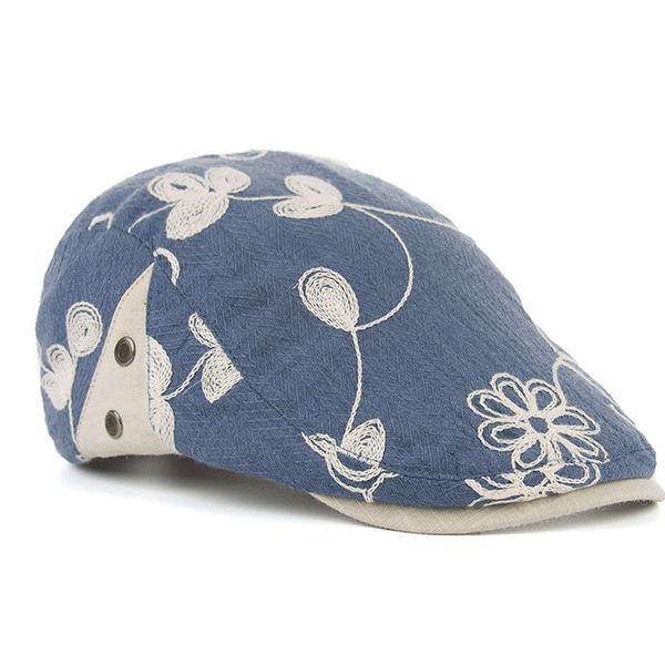 

hats for women berets ladies women retro flowers embroidery berets cap hat flat caps elegant hats for 30sp2, Blue;gray