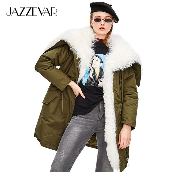 Jazzevar Pelzmäntel Mongolische Großhandel Dicke 90Daunenjacke 2018 Neue Echte Street Luxuriöse Oberbekleidung Übergroß Damen High Winter Fashion iuTZkwOPX