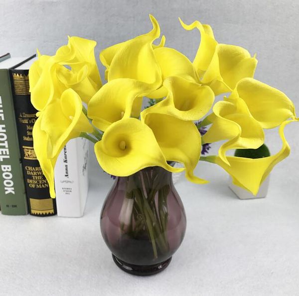 Venda imperdível Calla Lily Bouquet de casamento de noiva cabeça Látex Real Touch Flor Artificial GA52