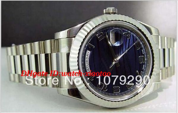 

luxury wristwatch 218239 blue arabic dial stainless steel bracelet automatic mens men's watch watches, Slivery;brown