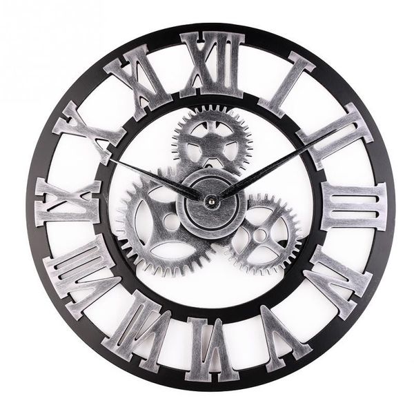 

3d retro gear wall clock wandklo wall clocks vintage watch reloj de pared large decoracion antique klok home decor watches