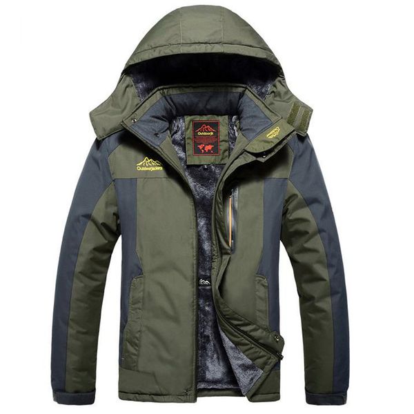 Großhandel Winter Fleece Military Jacken Männer Winddicht Parka Jacke aus Samt Windbreaker Black Army Windproof