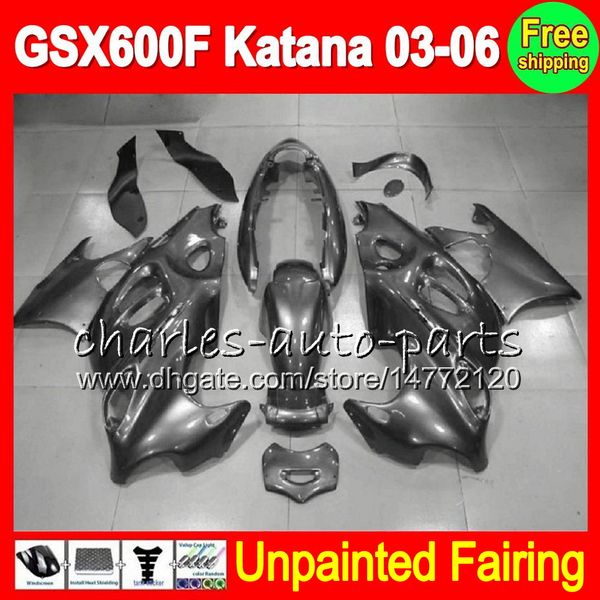 8Gifts Unlackiertes vollständiges Verkleidungskit für SUZUKI GSX600F Katana 03-06 GSX 600F GSXF600 03 04 05 06 2003 2004 2005 2006 Verkleidungen Karosseriekarosserie