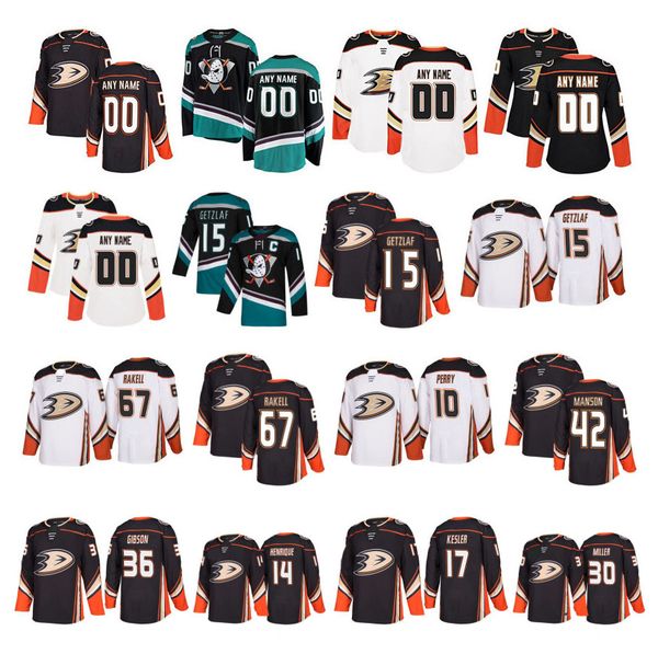 

customized anaheim ducks jersey ryan getzlaf rickard rakell john gibson ryan kesler cam fowler manson perry henrique kase stitched hockey, Black;red