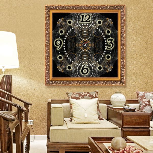 

zodiac home decor diamond embroidery wall clock wall watches decoration diamond painting cross stitch painting calligraphy