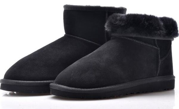 

1978-2020 sell classic design mini women snow boots women boots keep warm boots sheepskin cowskin us3-12 eur 35-43 transshipment, Black