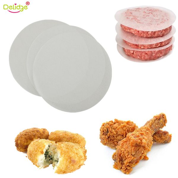 

delidge 500pcs/set round baking paper parchment paper liners bbq oven hamburger patty non-stick making tools kitchenware