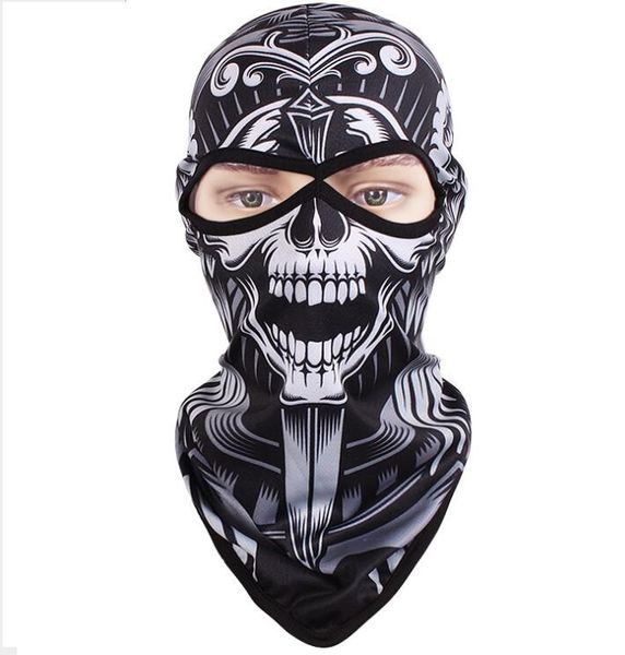 Sommer-UV-Schutz-Gesichtsmasken, Totenkopf-Skelett-Schrei, bedruckte Fahrradhaube, Geisterschädel-Schal, draußen, Reiten, Fahrrad, Sturmhaube, Masken, Kappe