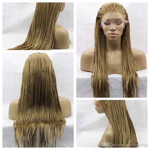 Charming 8 Blonde Braids Wigs With Baby Hair Cheap Braiding Hair