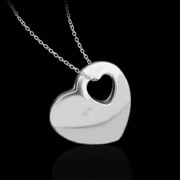 

925 jewelry silver plated jewelry pendant fine fashion cute heart center necklace pendants quality