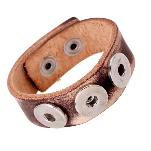 

restore ancient ways noosa leather diy button cowhide 2019 bracelet gothic, Black