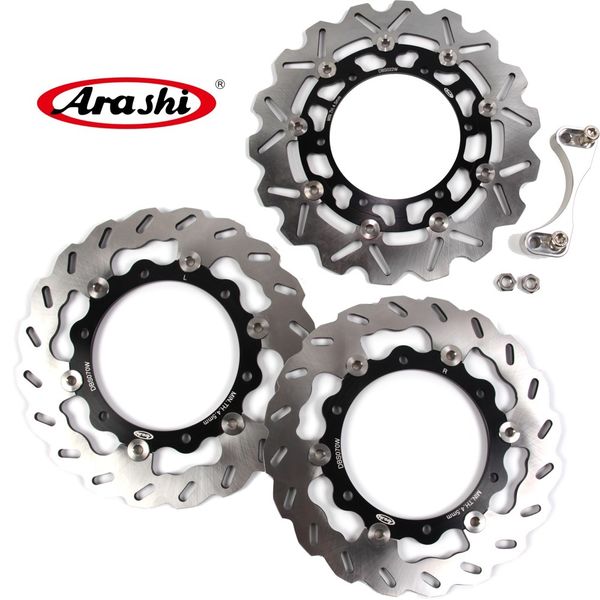 

arashi for yamaha xp t-max 500 2008 2009 2010 2011 front rear brake disc rotors disk kit motorcycle tmax500 xp500 t-max500 black