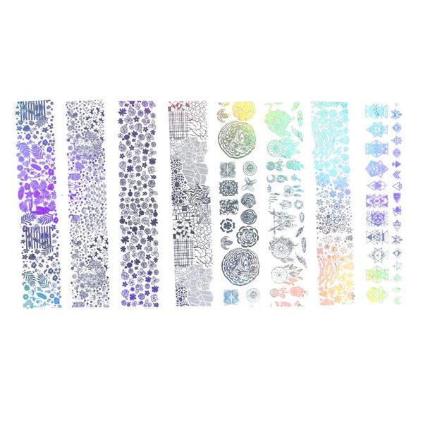 

8 pcs decorative nail art tips stickers starry sky night mysterious manicure diy makeup polish stickers decals art, Black