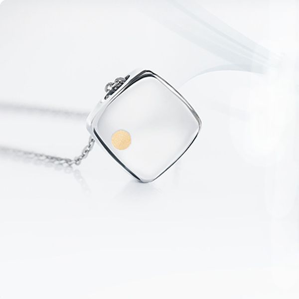 

cremation jewelry square urn pendant memorial ash keepsake necklace, Silver