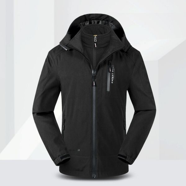

jackets two-piece autumn and winter men's outdoor sports breathable fleece thicken three-in-one ski mountaineering, Blue;black